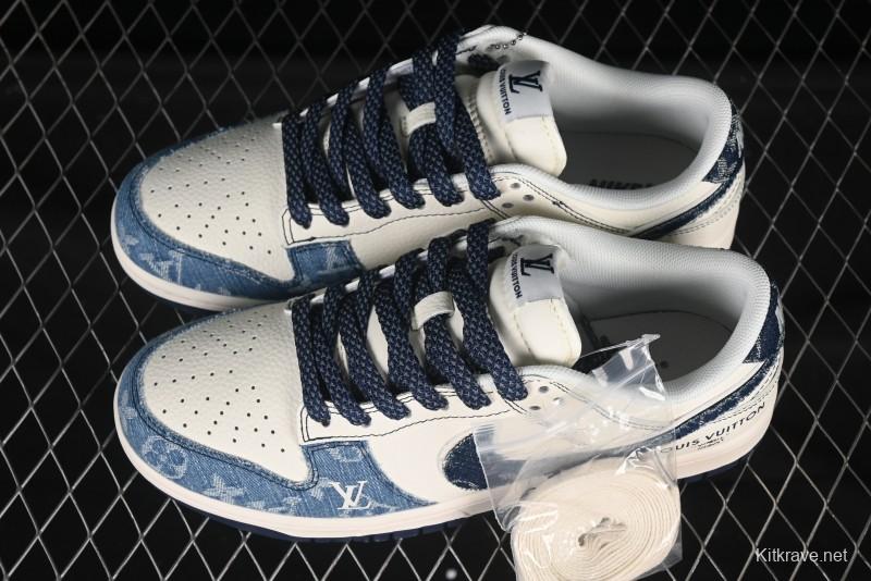 Nike SB Dunk Low LV Collaboration Anniversary High-End Custom Low-Top Casual Skate Shoes - XX3168-142