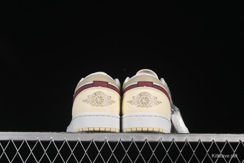 Nike Air Jordan 1 Low AJ1 Cream White Low-Top Casual Sneakers - HV6530-100