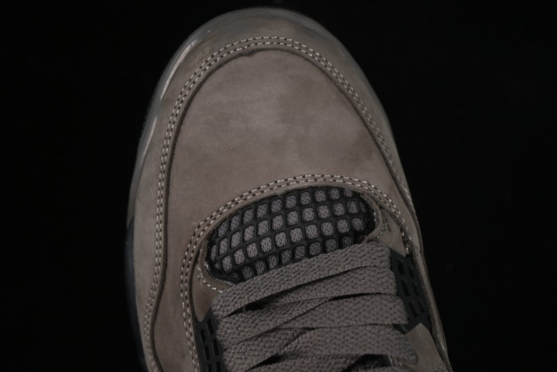 Nike Air Jordan 4 Retro Sneakers in Cave Stone Brown with Black Mesh and TPU Details - FV5029-200