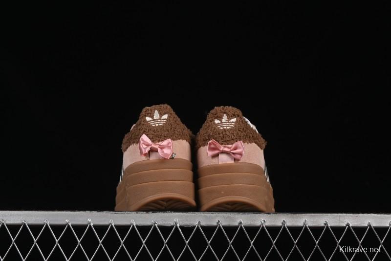 Adidas Originals Gazelle Bold JR4244 Collaboration Low-Top Platform Sneakers with Slip-Resistant Durable Sole