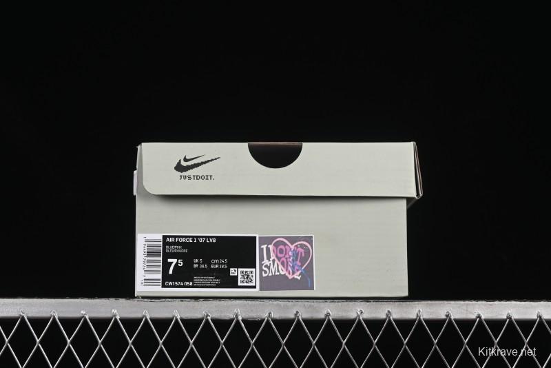 Nike Air Force 1'07 Low Pink and Blue Love Limited Edition Casual Sneakers - CW1574-058