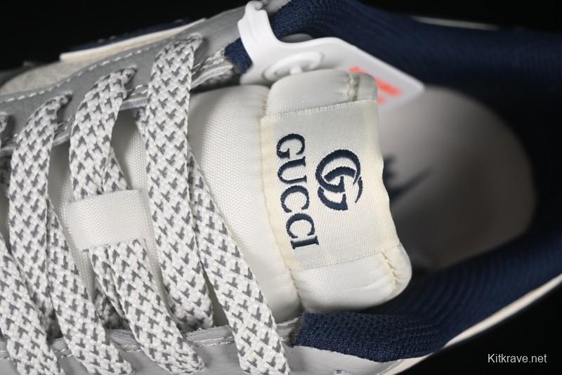 Nike Air Force 1 '07 Low Gucci Collaboration Grey Blue Swoosh Casual Sneakers - XS1958-543