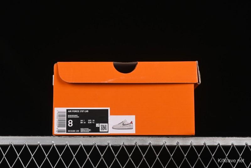 Nike Air Force 1 '07 Low LV Collaboration Grey Denim Swoosh Casual Sneakers - XX3168-135