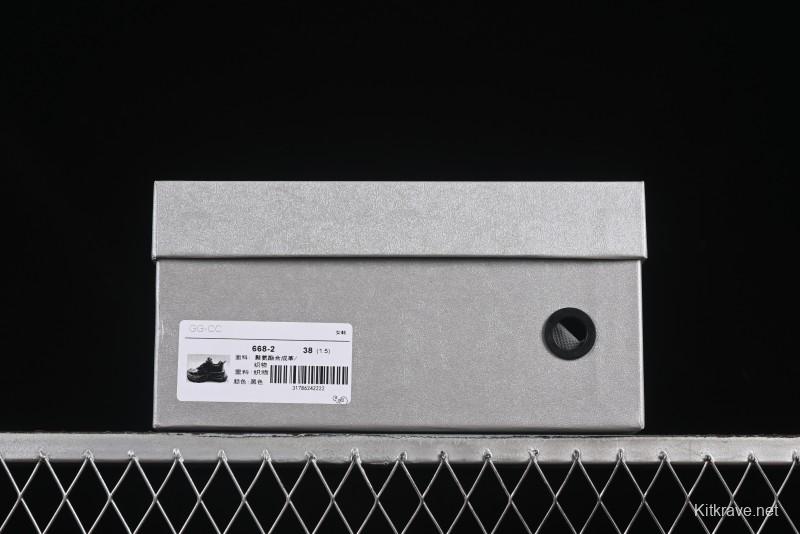 GG-CC 25ss New Platform Chunky Sneakers with 7CM Height Increase and Irregular Design - 668-2 Black