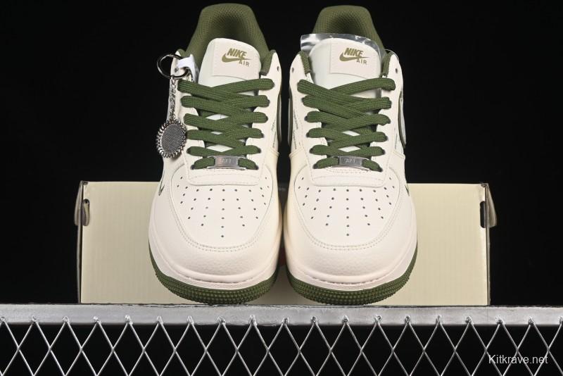 Nike Air Force 1 '07 Low Supreme Collaboration Military Green Multi Swoosh Casual Sneakers - XX3168-148