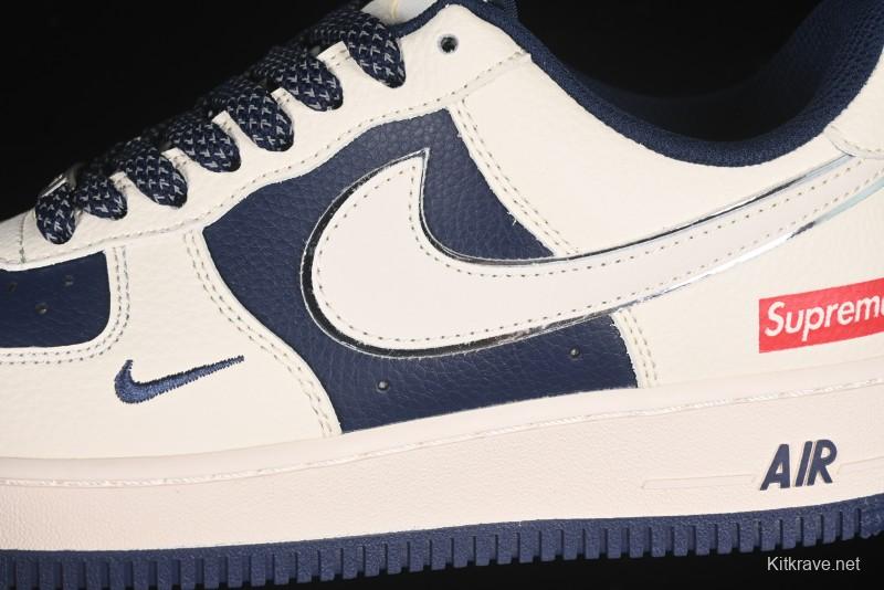 Nike Air Force 1 '07 Low Supreme Collaboration Light Blue Edge Casual Sneakers - HH7518-057