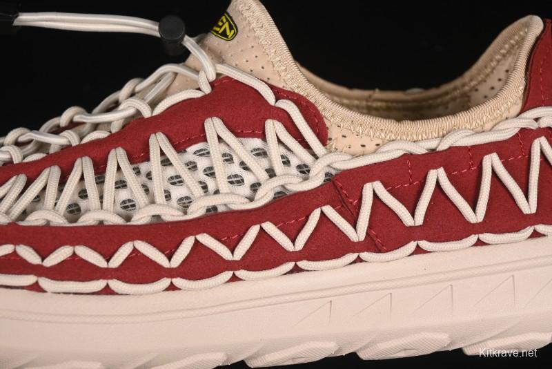 Keen Uneek Flat-M Woven Elastic Strap Outdoor Water Sports Sandals - 1014097 RED