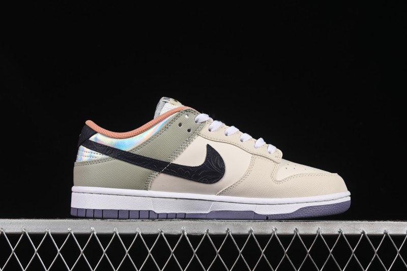 Nike Dunk Low Floral Swoosh Floral Theme Low-Top Casual Sneakers - HV5750-133