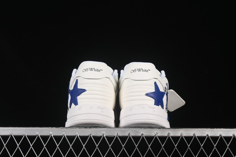 Off-White Out Of Office Low-Top Fashion Sneakers White Blue Star - AJD4