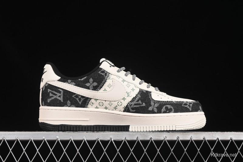 Nike Air Force 1 '07 Low LV Collaboration Double Print Denim Casual Sneakers - YX5066-317