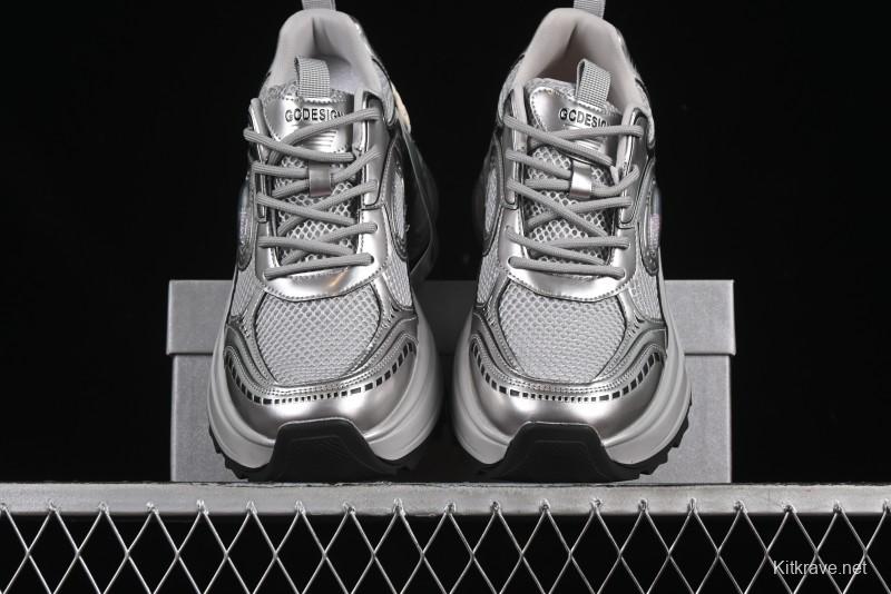 GG-CC Casual Sports Running Shoes with Triple-Layer Crescent Sole and 5cm Height Boost - 668-1