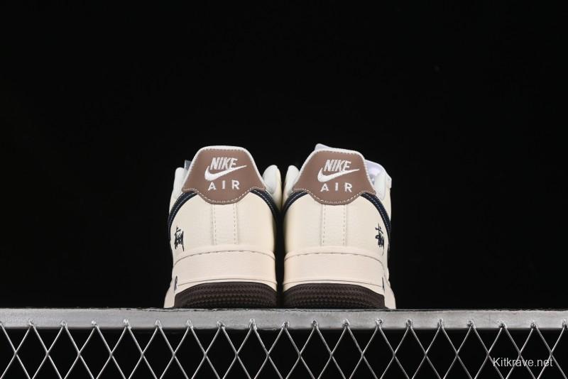 Nike Air Force 1 '07 Low Stussy Collaboration Cartoon Swoosh Casual Sneakers - ZH2598-309