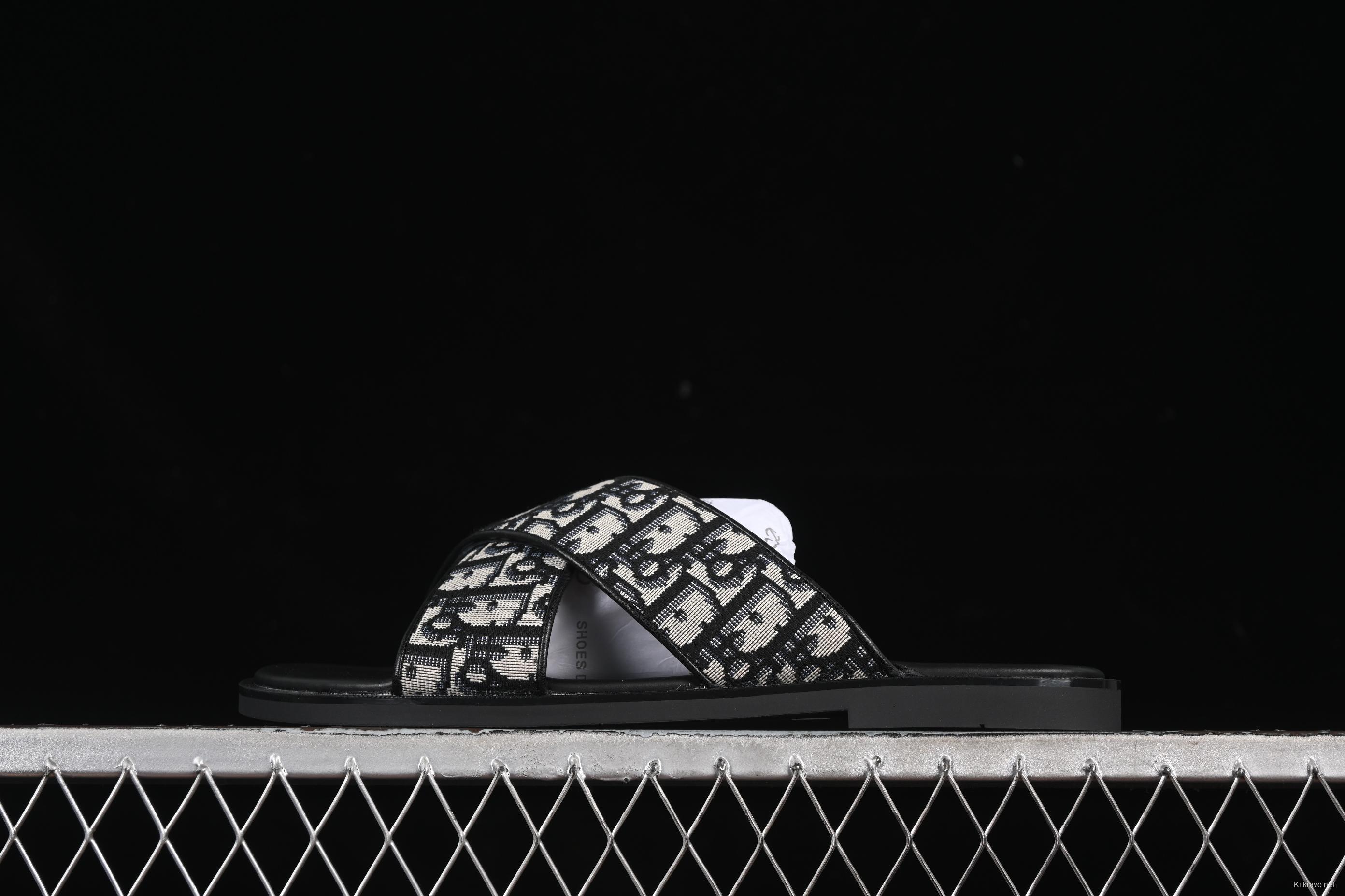 Dior Alias Oblique Summer Men's Slip-On Loafers with Cross Strap Design - 3SA126ZSA