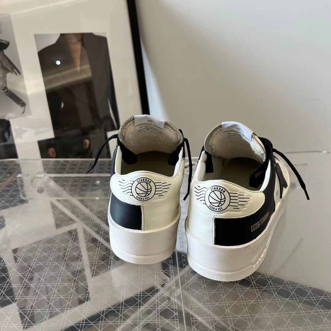 2024 Unisex GGDB Black White Leather Low Top Sneakers MJ00260
