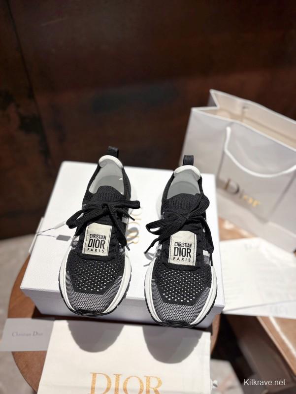 2025 Unisex Dior Black Grey Flyknit Sneaker LY00260