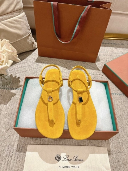 2025 Women LP Yellow Suede Sandals LY00250