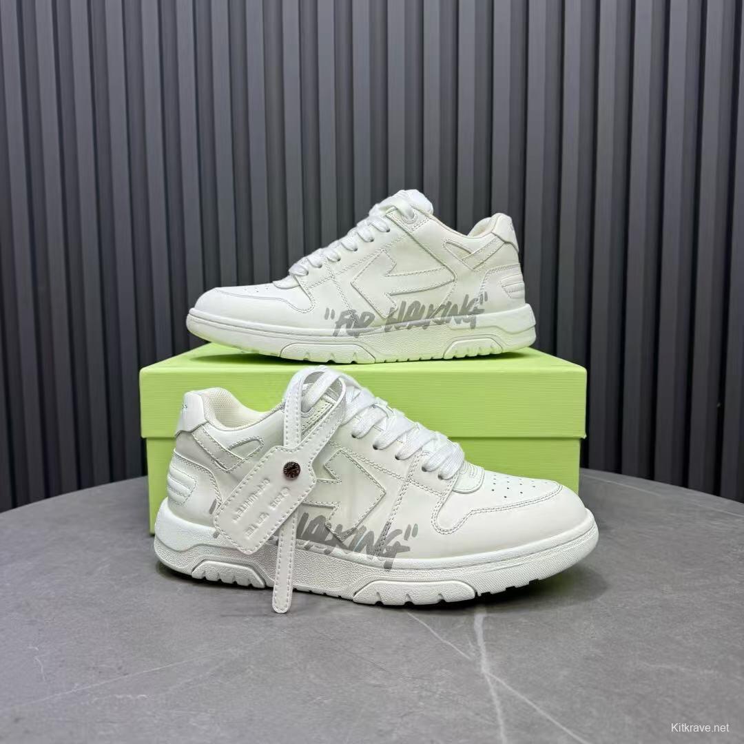 2025 Unisex Off-White White Leather Sneakers KFY00310