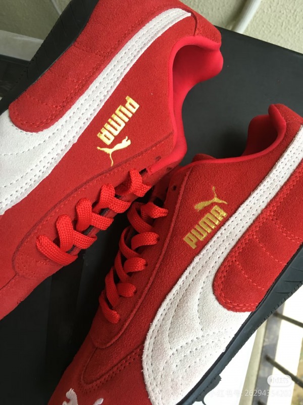 2025 Women Puma Red Suede Leather Sneakers KFY00260