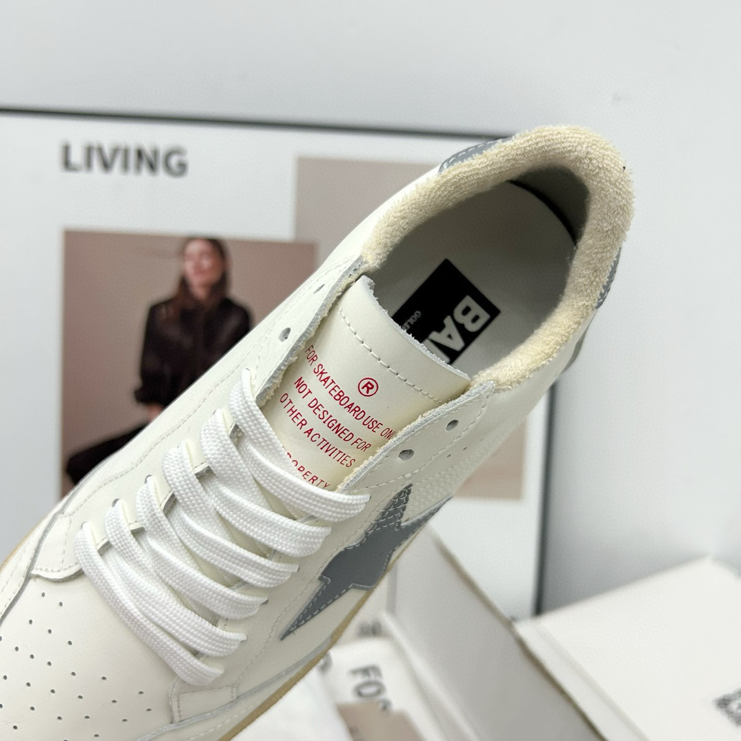 2024 Unisex GGDB White Grey Leather Sneakers MJ00260