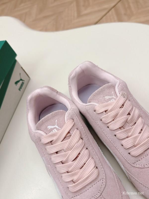 2025 Women Puma Pink Suede Sneakers LY00280
