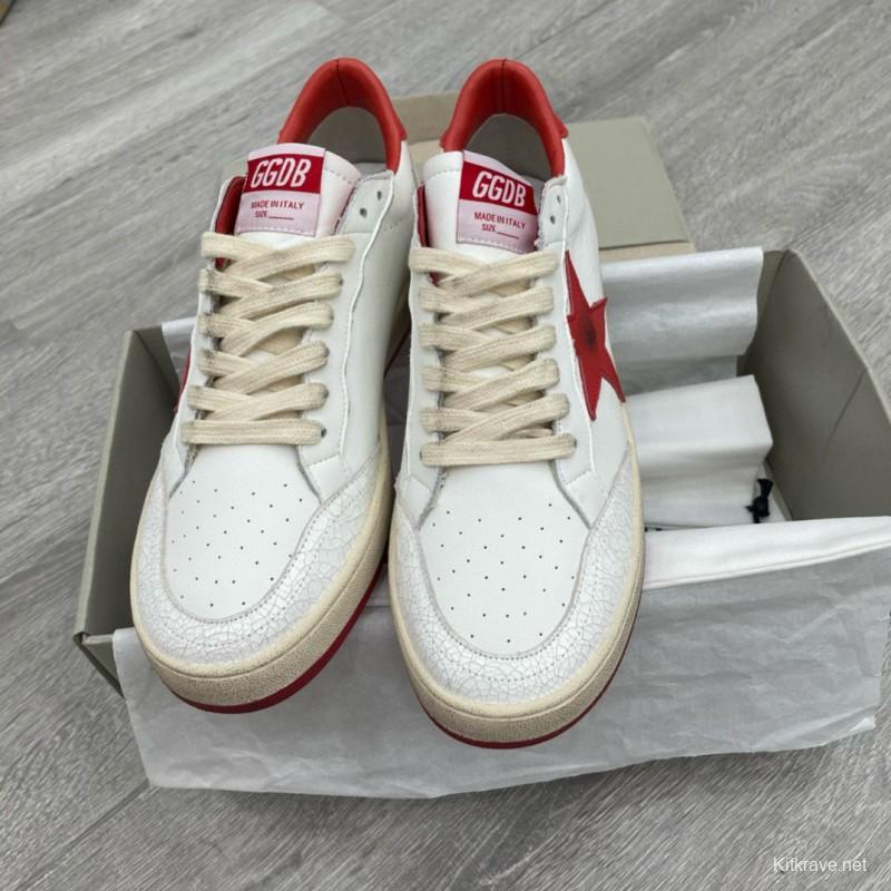 2024 Unisex GGDB White Red Leather Sneakers MJ00260