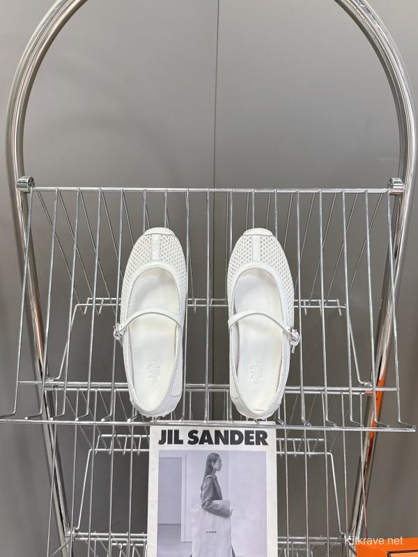 2025 Women Hermès White Leather Mesh Mary Jane KFY00250