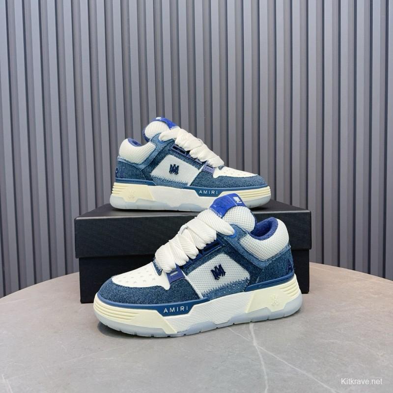 2024 Unisex Amiri blue white denim mesh sneakers MJ00360