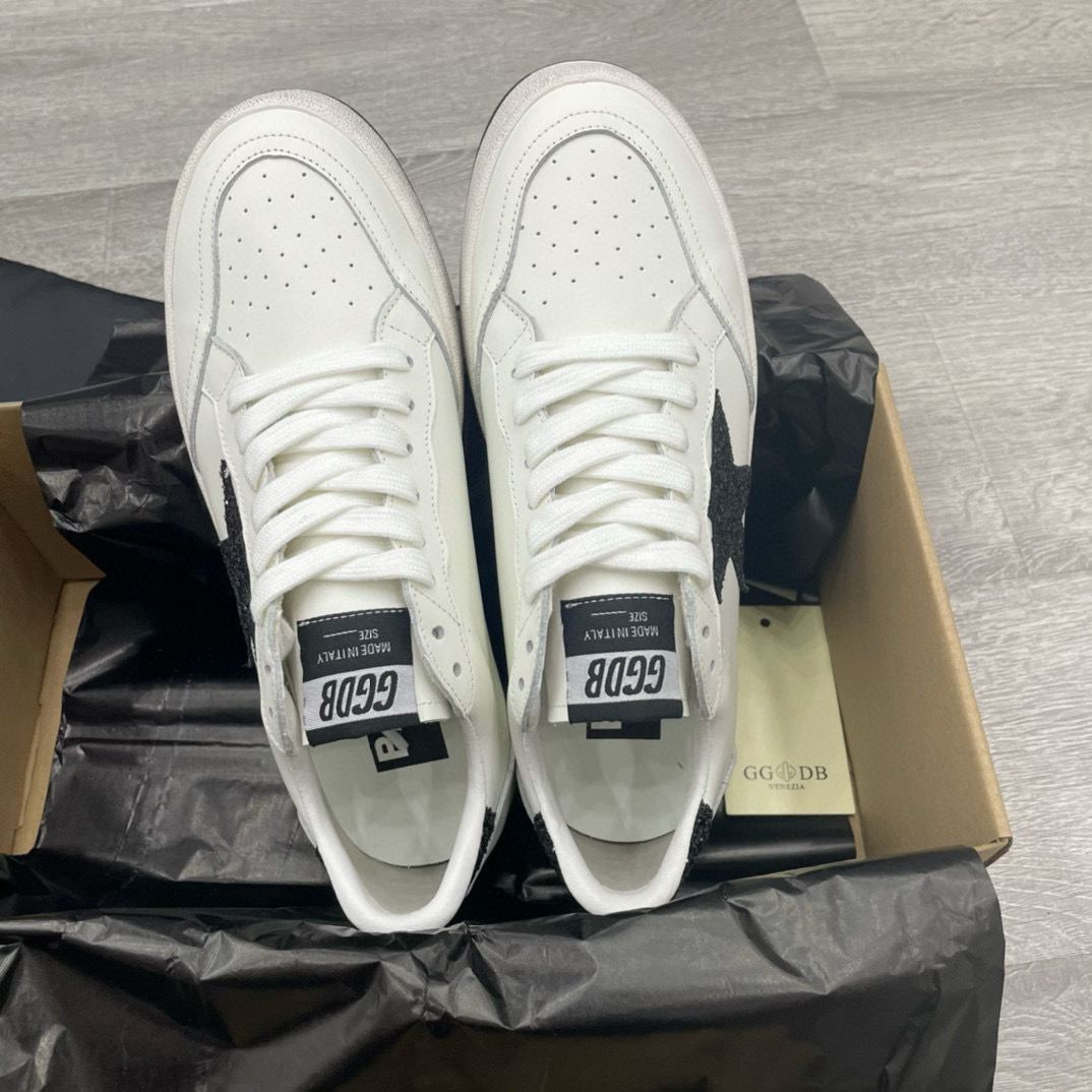 2024 Unisex GGDB White Black Leather Low Top Sneakers MJ00260