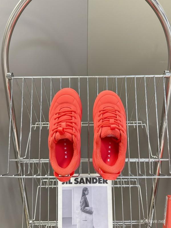 2025 Women Marni Red Fabric Sneakers