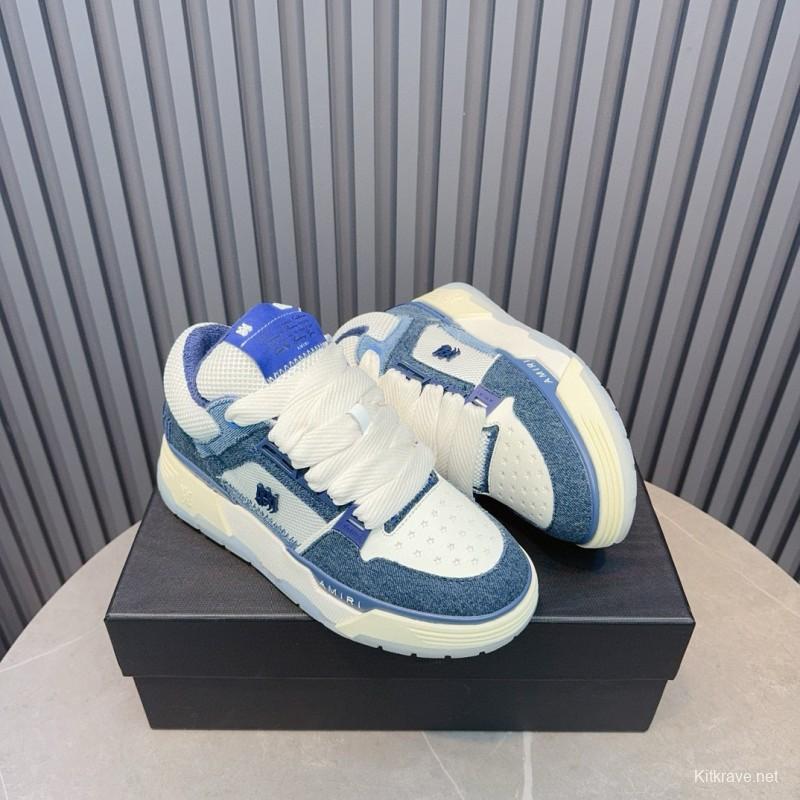 2024 Unisex Amiri blue white denim mesh sneakers MJ00360