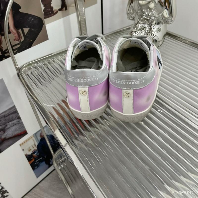 2025 Unisex GGDB White Pink Blue Leather Suede Sneakers