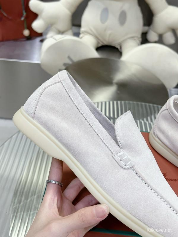 2024 Unisex LP White Suede Loafers MJ00270