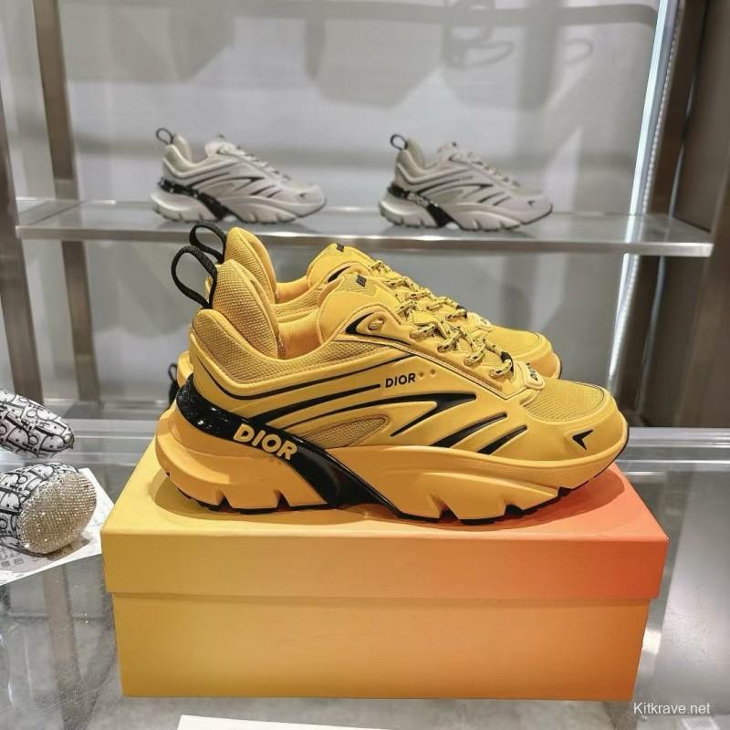 2024 Unisex Dior Yellow Mesh Sneaker MJ00360