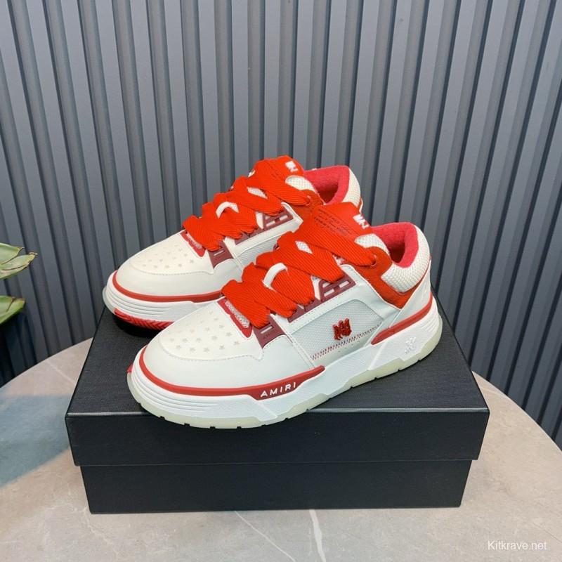 2024 Unisex Amiri White Red Leather Sneakers MJ00360