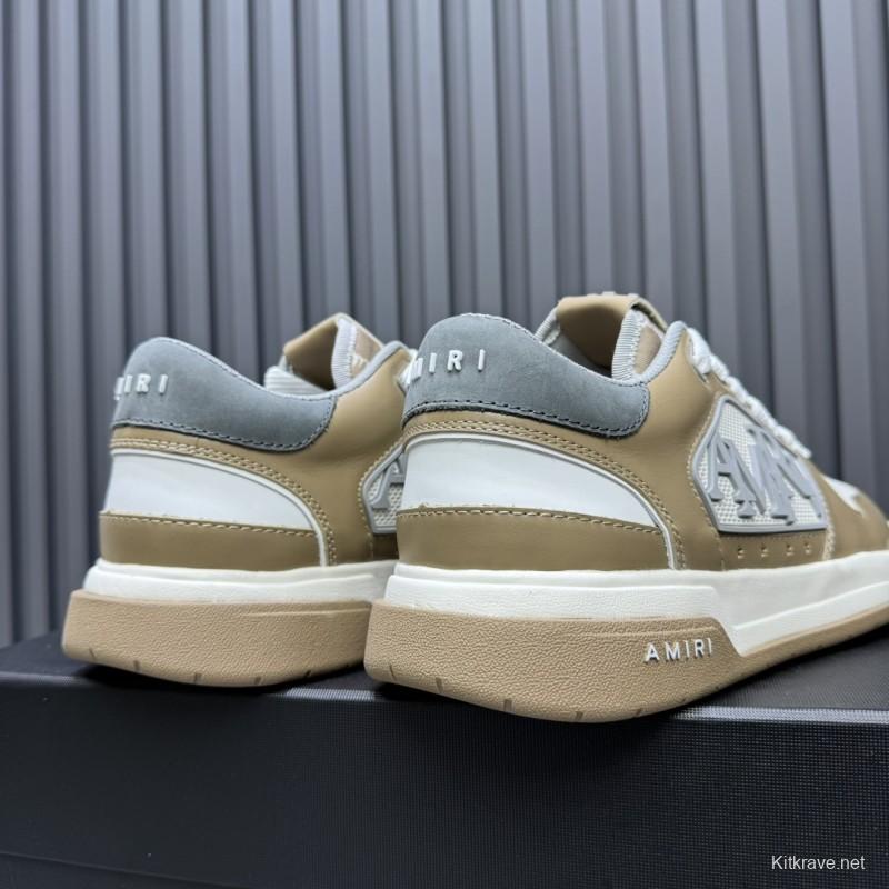 2025 Unisex Amiri Beige White Leather Sneakers MJ00360