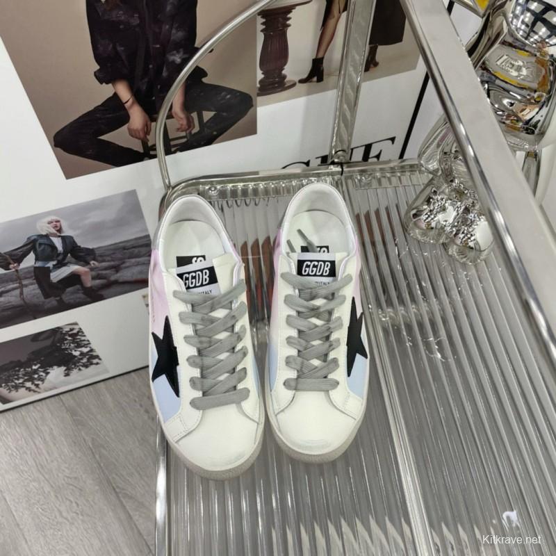 2025 Unisex GGDB White Pink Blue Leather Suede Sneakers
