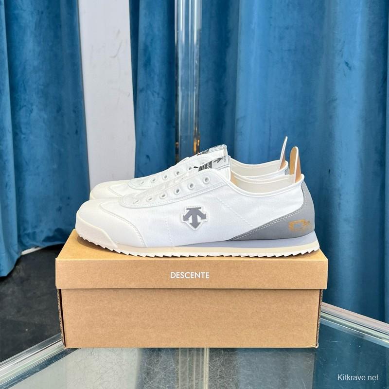 2024 Unisex Descente White Grey Canvas Plimsolls MJ00280