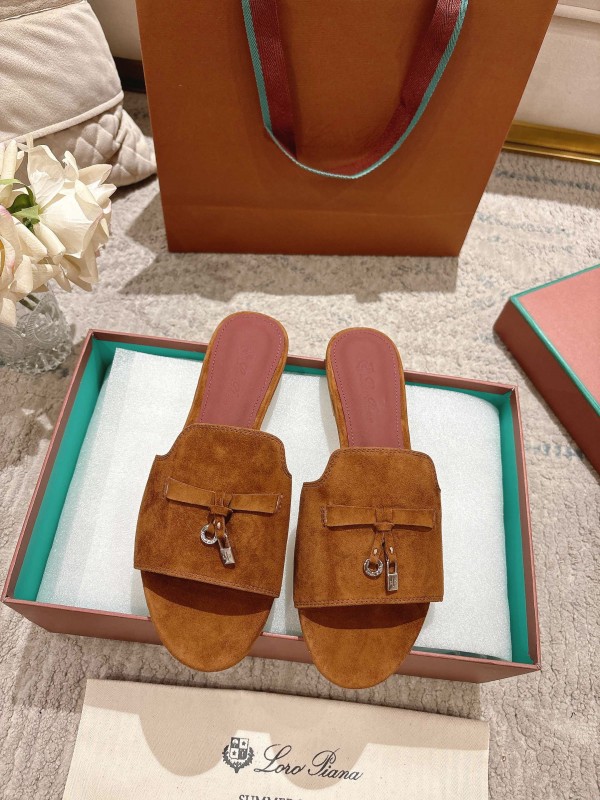 2025 LP Brown Suede Slippers