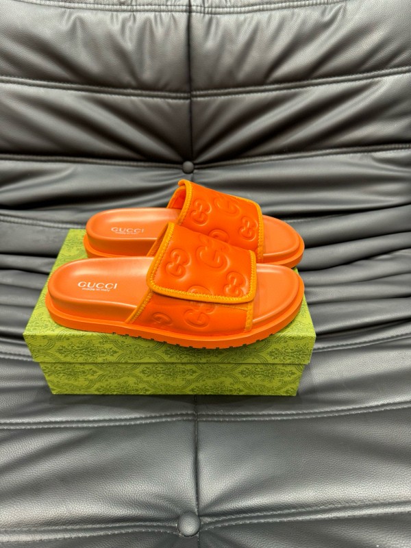 2024 GUCCI orange leather slippers MJ00200