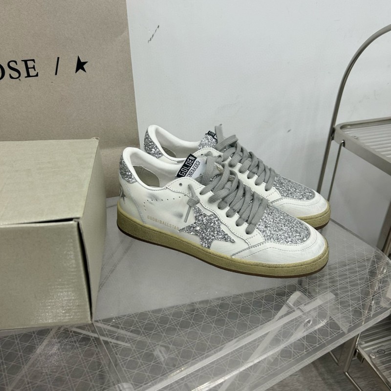 2024 Women GGDB White Silver Leather Suede Sneakers MJ00260