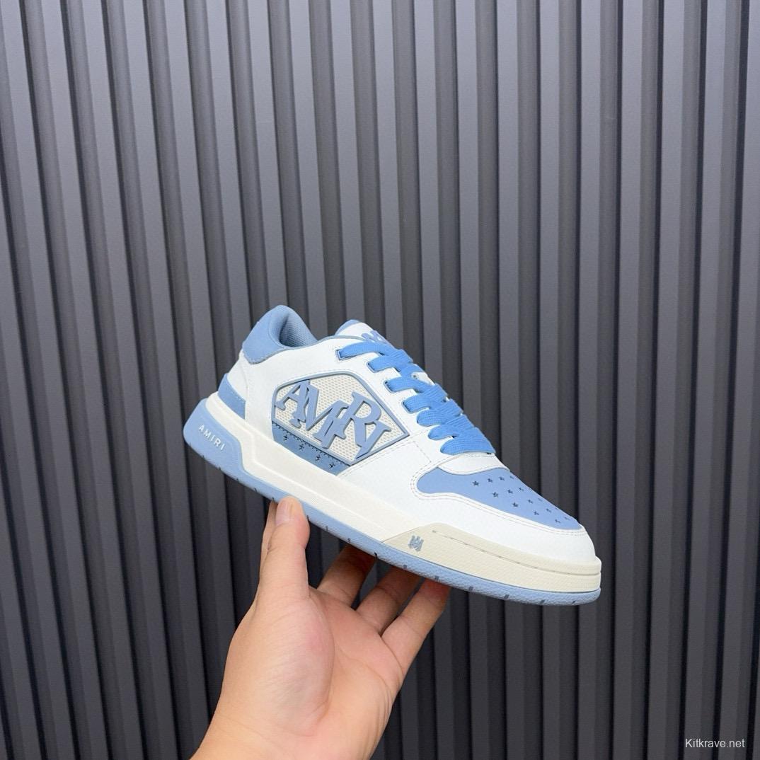 2024 Unisex Amiri Blue White Leather Sneakers MJ00360