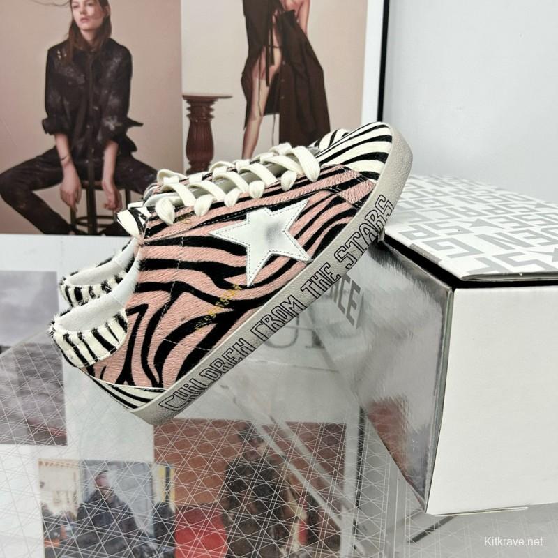 2025 Women GGDB Pink Black White Leather Suede Sneakers