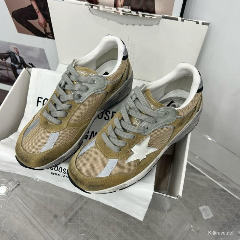 2024 Unisex GGDB Green Grey White Suede Mesh Sneakers