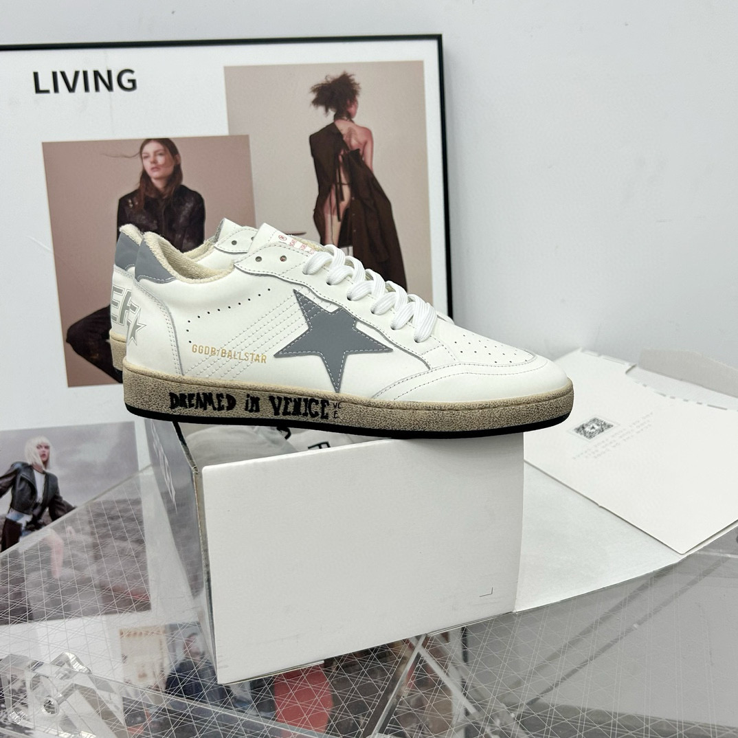 2024 Unisex GGDB White Grey Leather Sneakers MJ00260