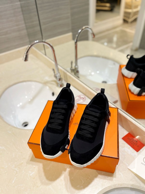2024 Men Hermès black fabric sneakers MJ00320