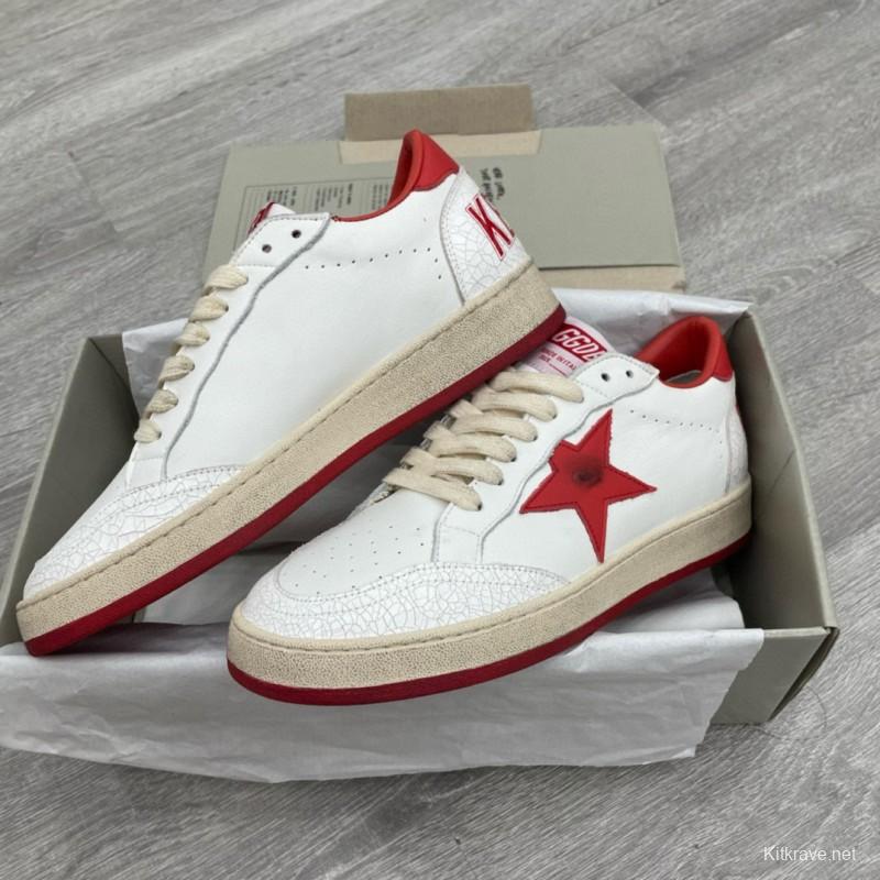2024 Unisex GGDB White Red Leather Sneakers MJ00260