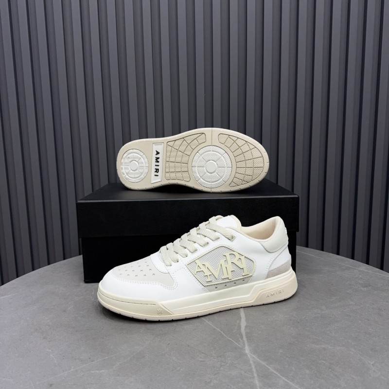 2025 Unisex Amiri White Leather Sneakers MJ00360