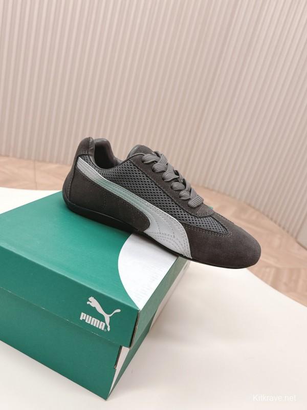 2025 Women Puma Grey White Suede Mesh Sneakers LY00280