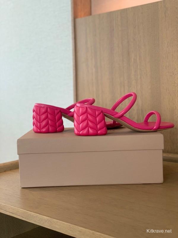 2025 Women Gianvito Rossi Pink Leather Sandals KFY00260