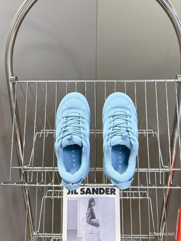 2025 Women Marni Blue Fabric Sneakers